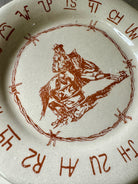 Blue Mountain Brands USA barrel racer salad plate detail - Handmade in Pendleton, Oregon USA