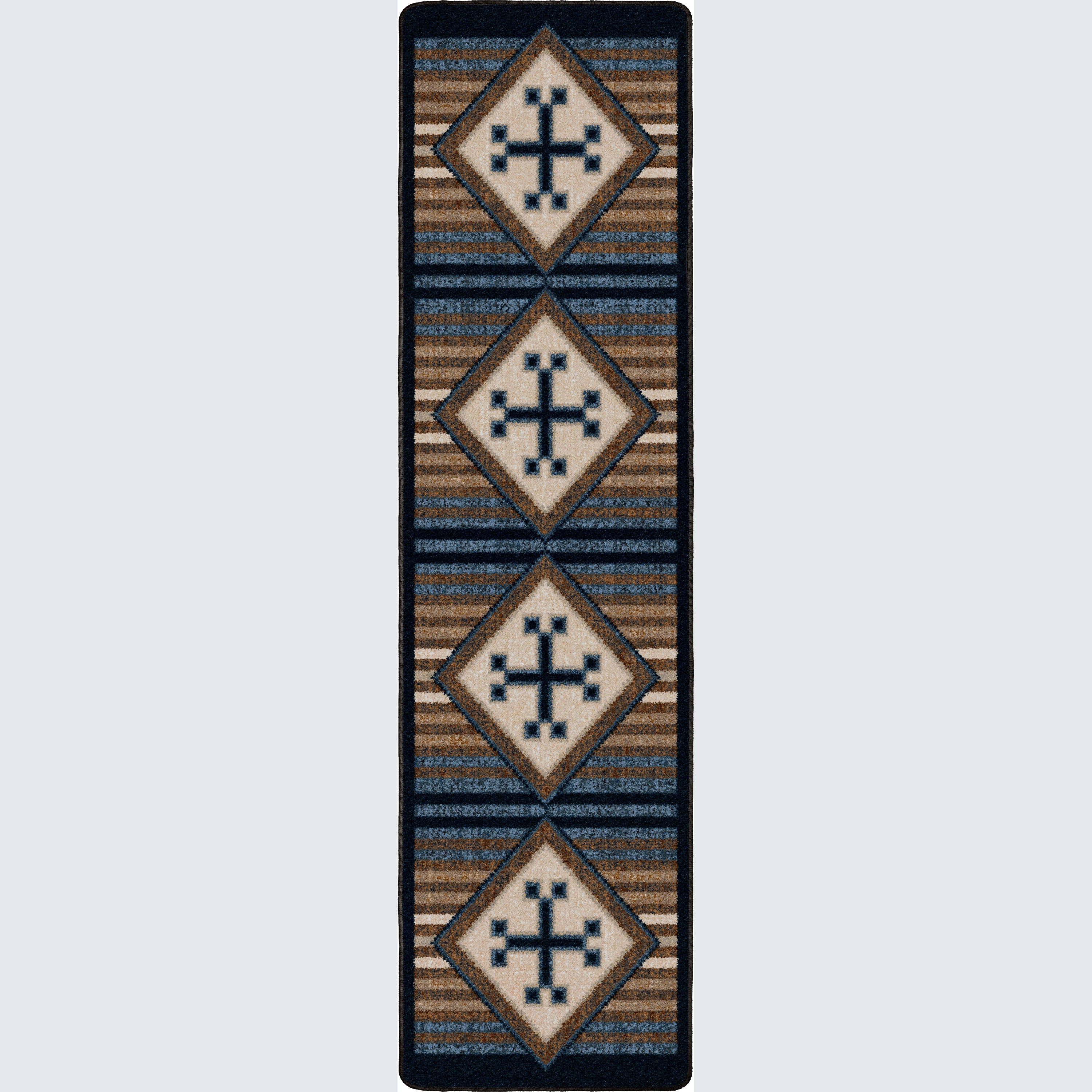 American made Southwest Bison Black Russet Floor Runner - Blue Mountain Brands USA