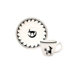 Mimbreno espresso cup and saucer set in black and white - Blue Mountain Brands USA