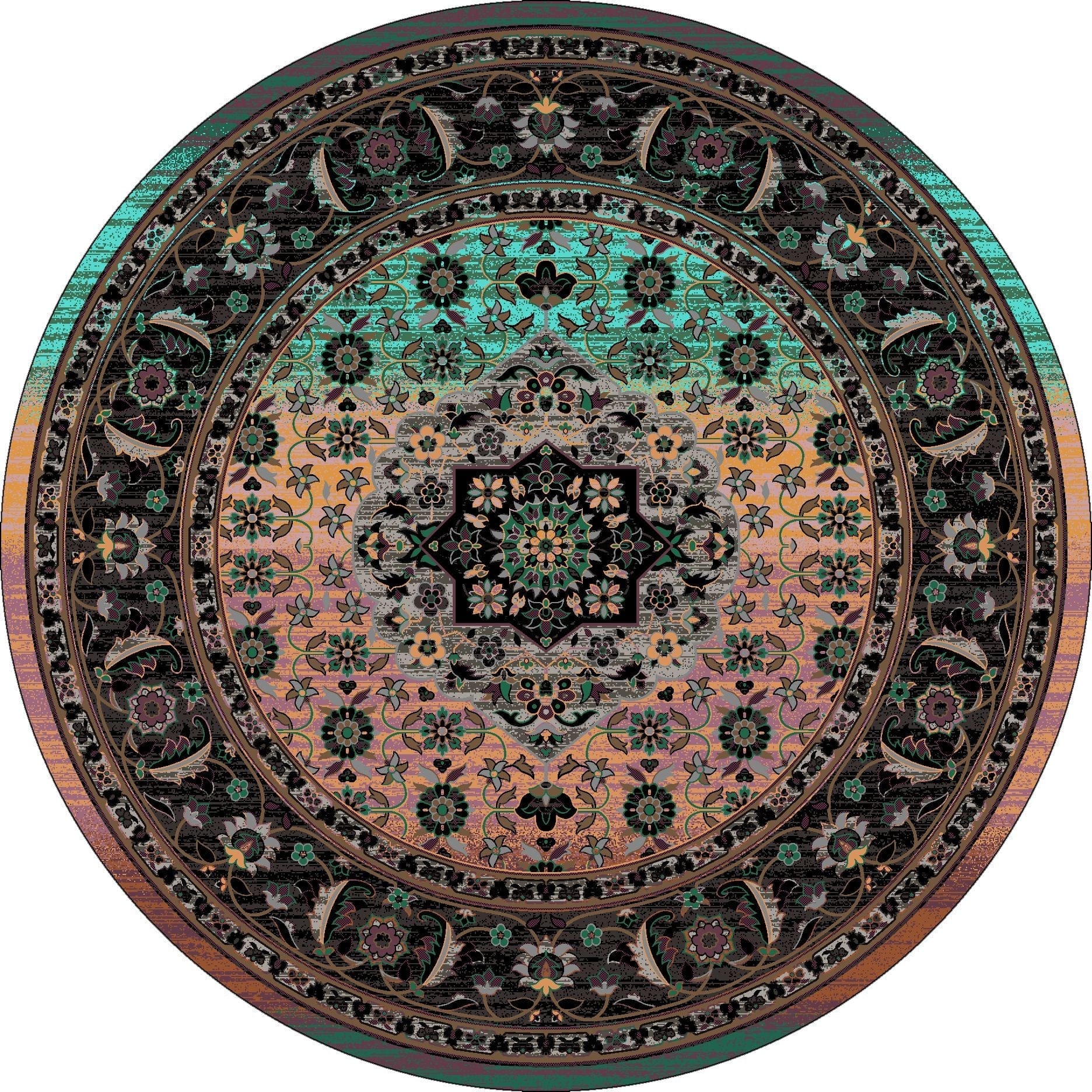 Bristol Ocean 8' Round Area Rug - Made in the USA - Your Western Decor