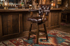 burnished brown leather tufted bar chair - Your Western Decor