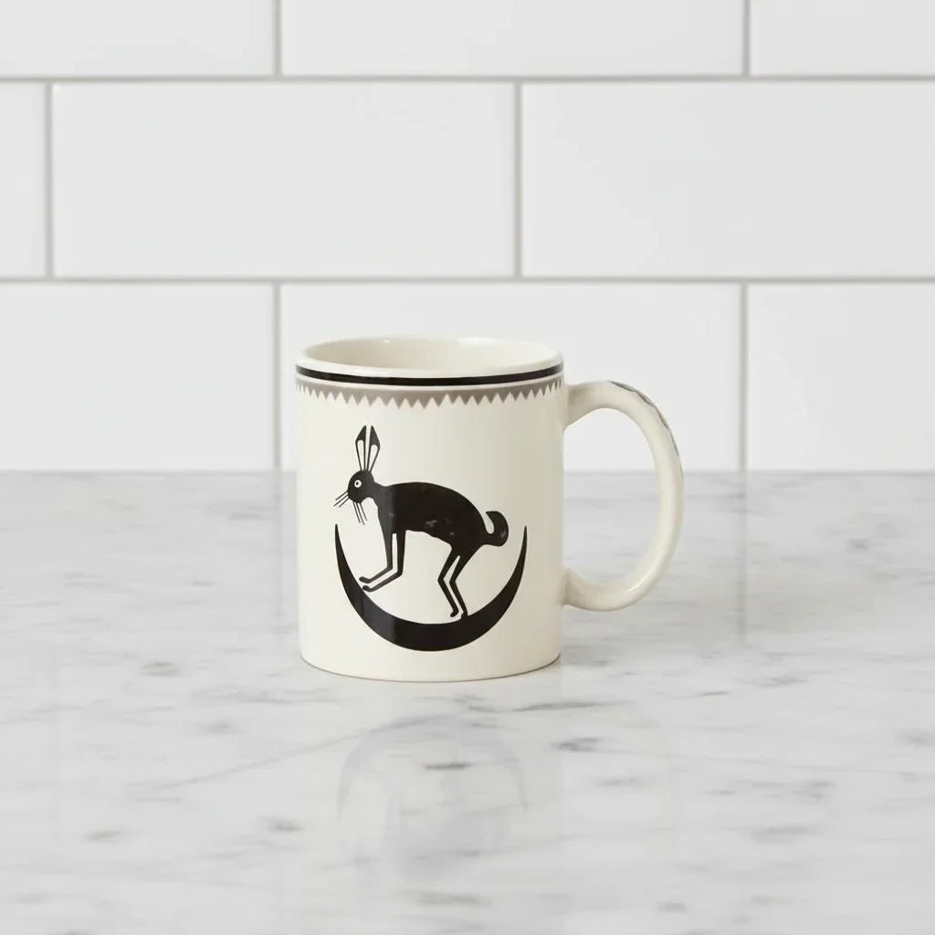 Mug with black rabbit design on a white background - Blue Mountain Brands USA