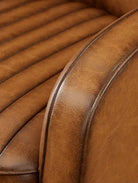 Leather swivel chair channel and arm detail - Blue Mountain Brands USA Luxury Home Furnishings & Decor