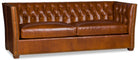 Tufted brown leather sofa made in the USA - Blue Mountain Brands USA