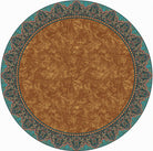 Cognac & Turquoise Elegant Western Round Area Rug made in the USA - Your Western Decor