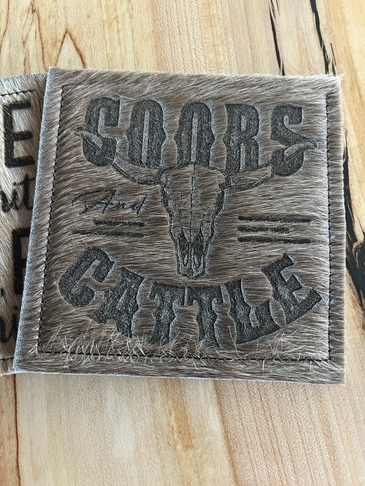 Custom Made Cowhide Coasters - Blue Mountain Brands USA