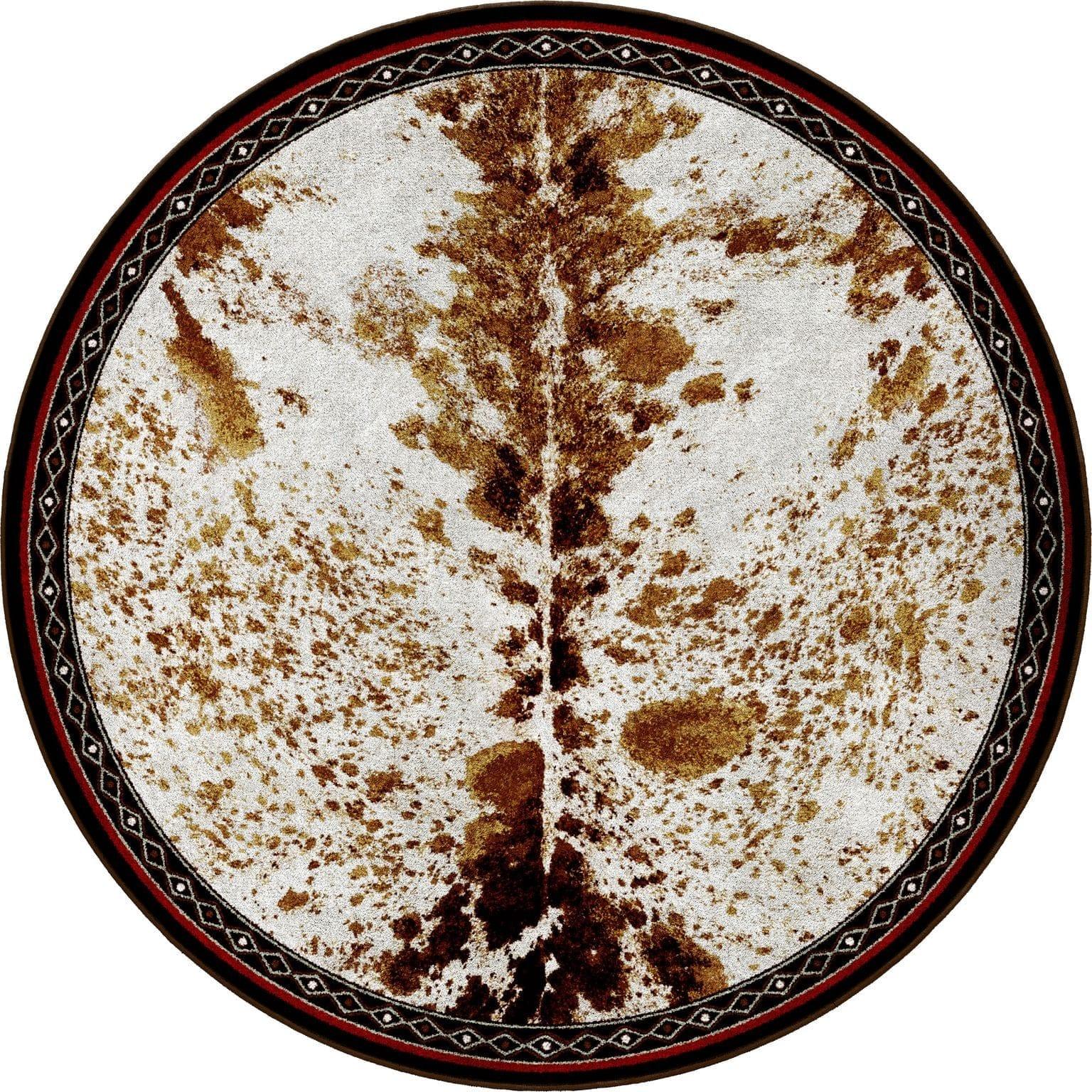Cowhide Spotted Vaquero Western 8' Round Area Rug - Made in the USA - Your Western Decor