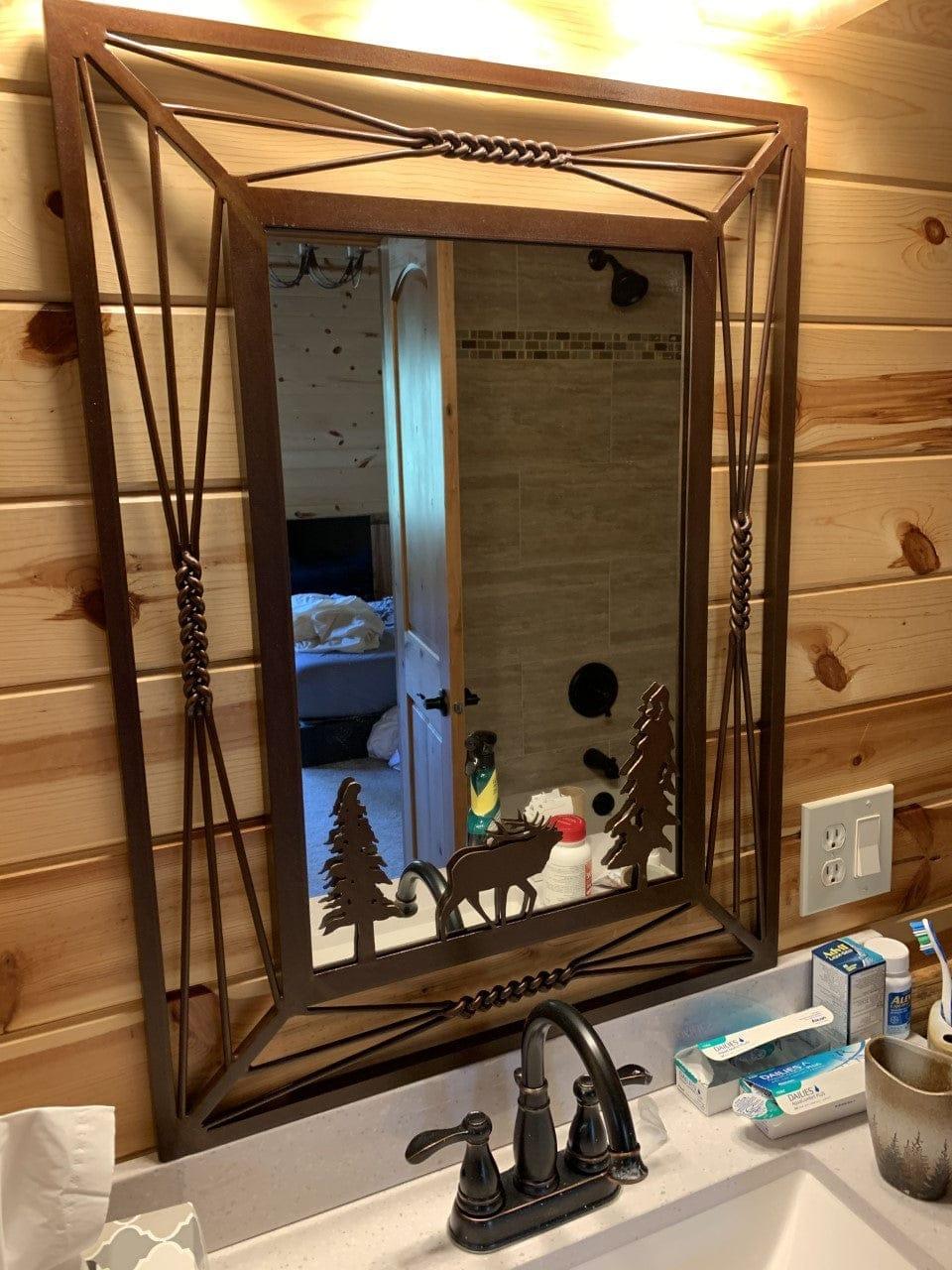 Custom Made Elk Rustic Iron Wall Mirrors made in the USA - Your Western Decor