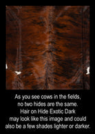 Example of dark brindle hair-on cowhide