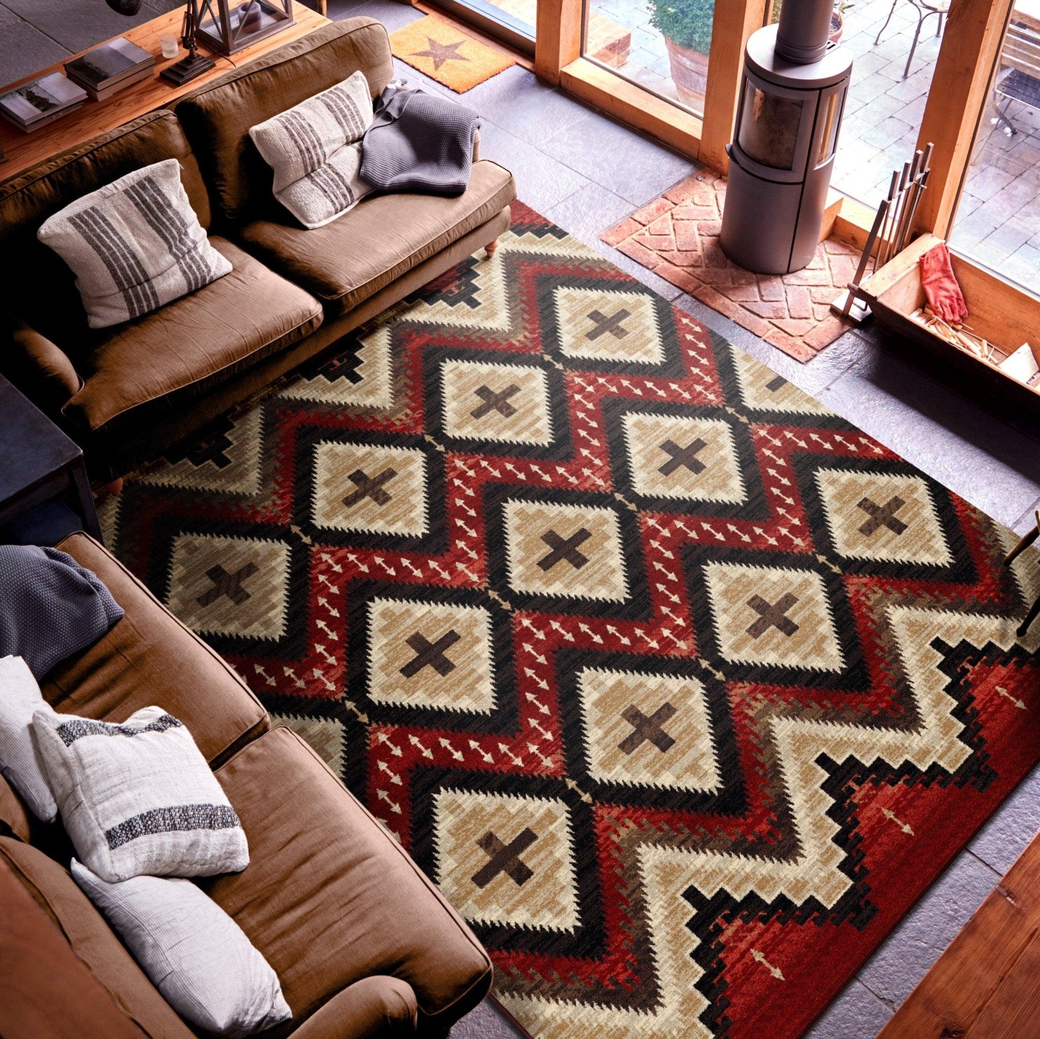 Fire Seeker Area Rug 8x11 made in the USA - Blue Mountain Brands USA Home Decor
