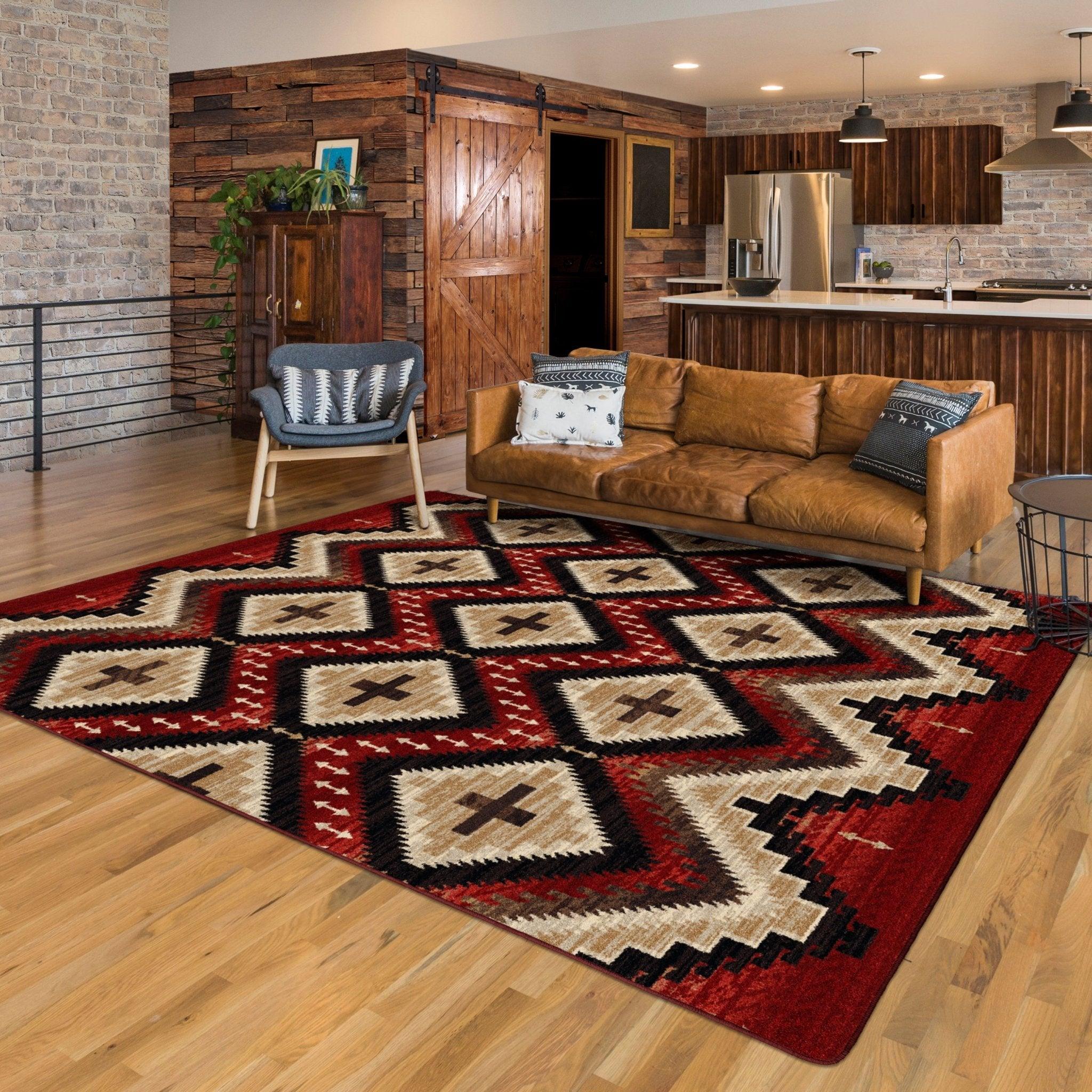 Fire Seeker Area Rug 8x11 made in the USA - Blue Mountain Brands USA Home Decor
