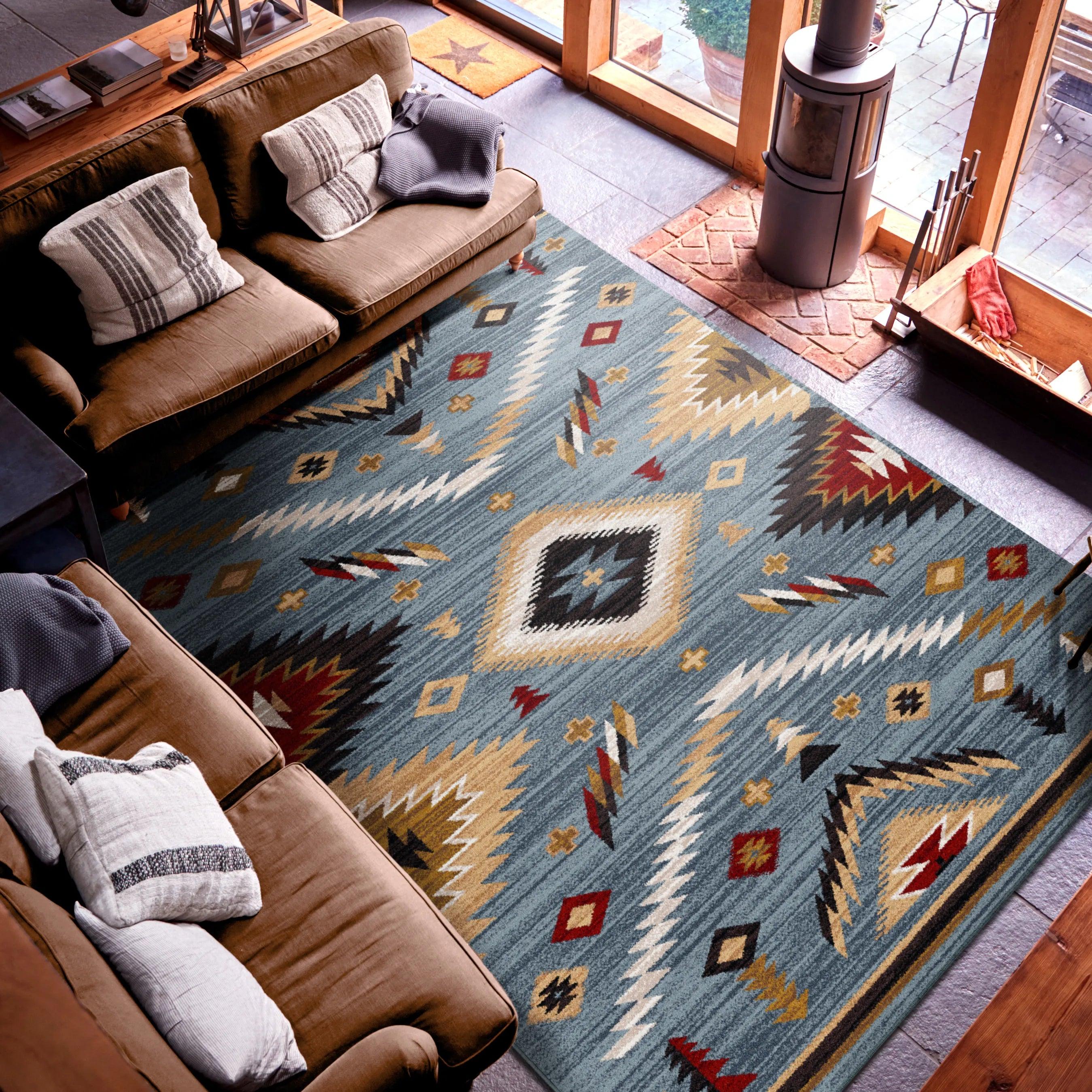 American Made Grand Lodge Horizon Grey Stone Rug - Blue Mountain Brands USA