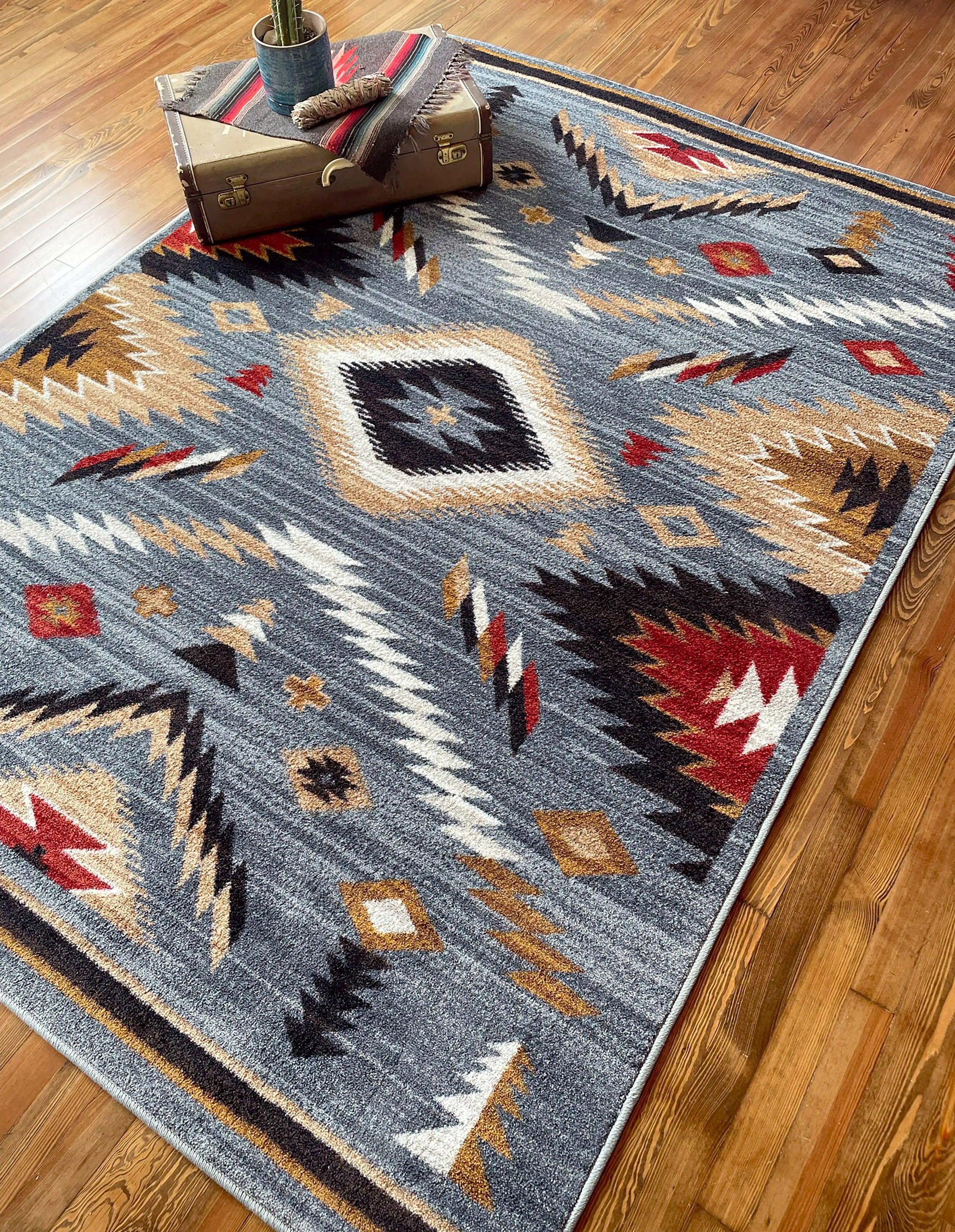 American Made Grand Lodge Horizon Grey Stone Rug - Blue Mountain Brands USA