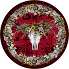 Hailey Floral & Skull Round Area Rug made in the USA - Blue Mountain Brands Home Decor