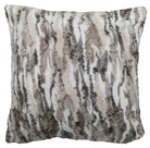 Himalayan faux fur euro sham 26x26 in white, taupe, and grey tones with plush textured finish, reversible decorative pillow cover for rustic lodge and western bedding