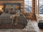 Kinsale plaid bedding set in mountain lodge room - Blue Mountain Brands USA