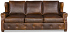 Lakota brown leather sofa front view - Your Western Decor