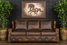Lakota brown leather sofa in living room - Your Western Decor
