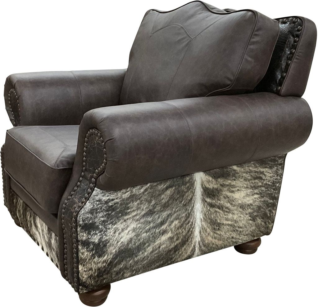 Leazenby leather and cowhide club chair - Your Western Decor