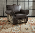 Leazenby leather and cowhide club chair - Your Western Decor