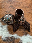 Cowboy Tool Leather Copper Concho Napkin Ring - Handmade in Oregon - Blue Mountain Brands USA