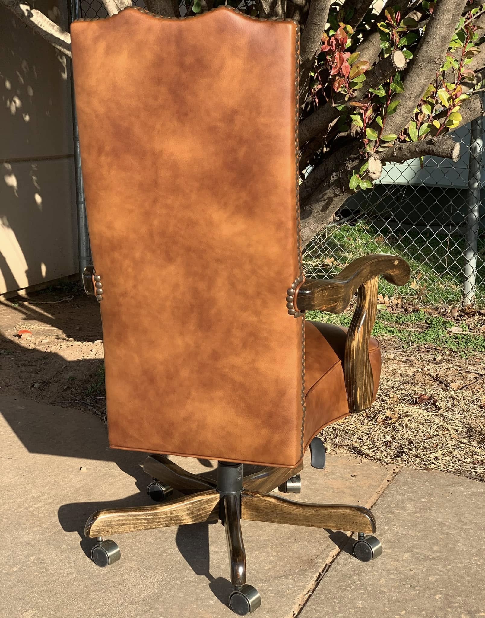 Southwestern office chair with Little Chief Joseph Fabric and leather made in the USA - Blue Mountain Brands USA