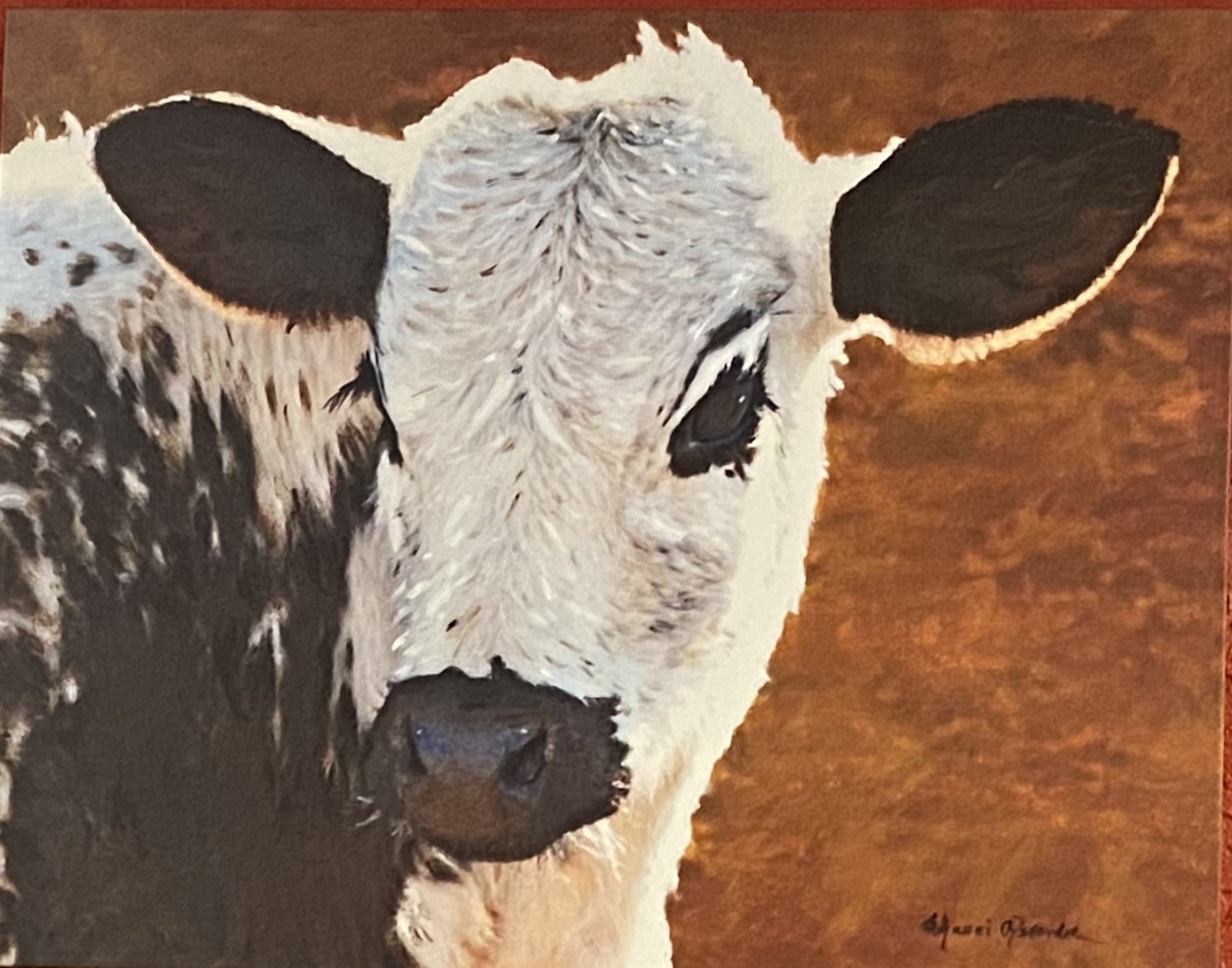 Bold calf art by artist Sherri Alexander for Blue Mountain Brands USA 