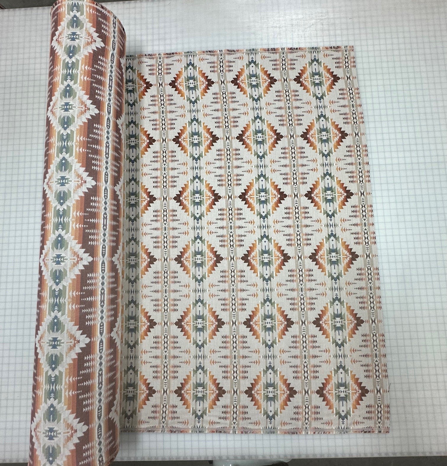 Geometric mesa adobe fabric roll Pendleton pattern by Sunbrella 