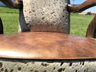 Custom upholstered Gold Acid Wash Cowhide Office Chair front detail made in the USA - Blue Mountain Brands USA