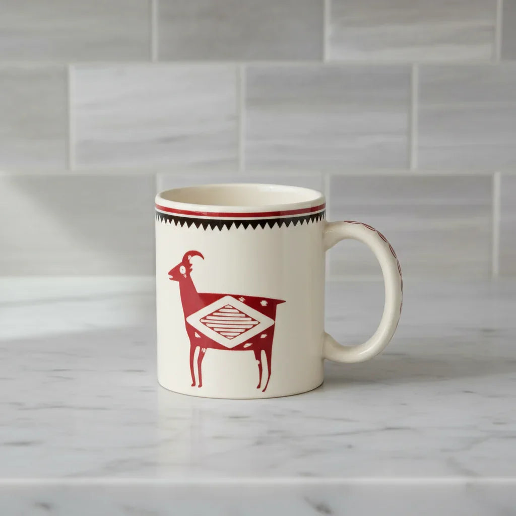 Maroon and white Mimbreno Bighorn Sheep Mug made in the USA - Blue Mountain Brands USA