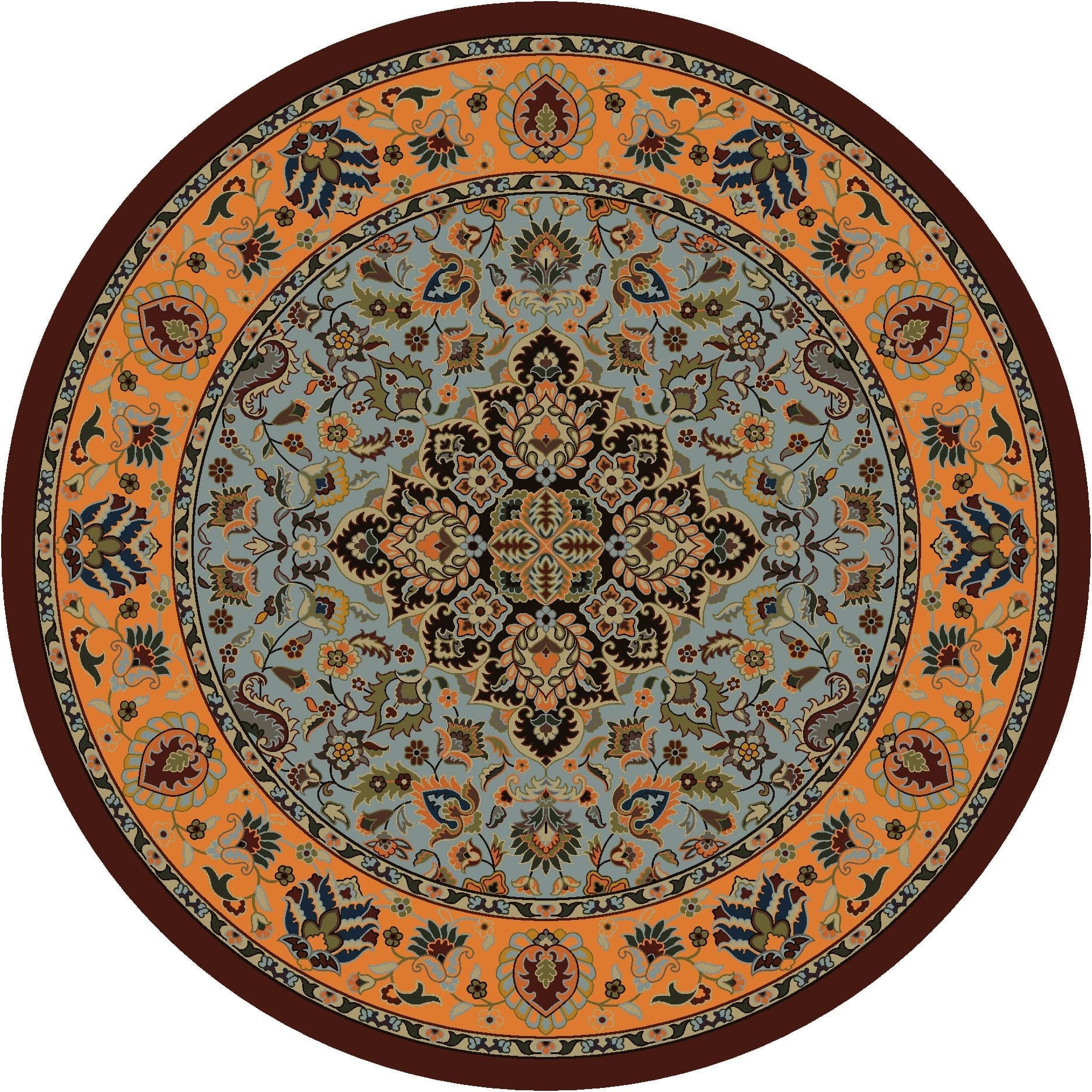 Montreal Sunset Persia 8' Round Area Rug - Made in the USA - Your Western Decor