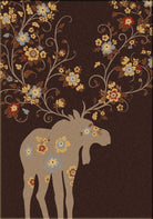 Moose Blossom Area Rug in Chocolate  made in the USA - Your Western Decor