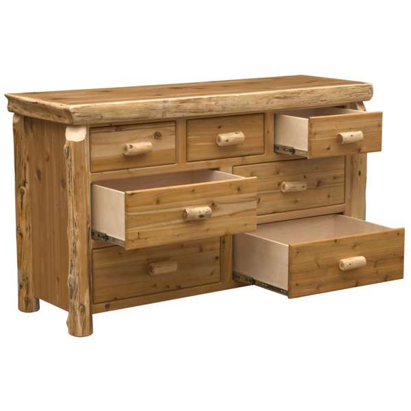 7 drawer cedar log dresser - Blue Mountain Brands USA