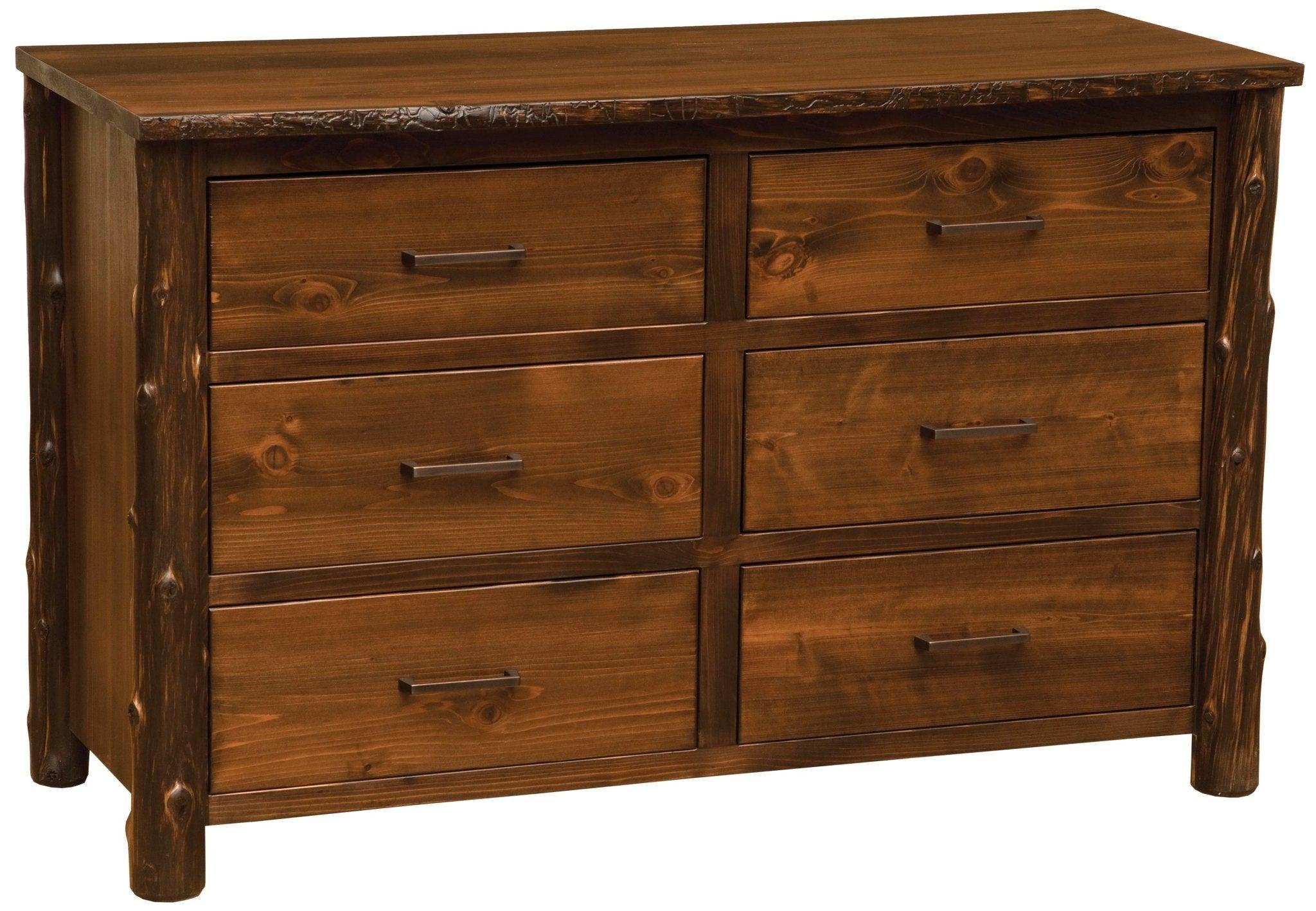 North Woods Rustic Cedar 6 Drawer Dresser - American made bedroom furniture - Blue Mountain Brands USA