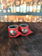 Red Croc Leather & Concho Napkin Rings - Blue Mountain Brands USA