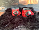 Red Croc Leather & Concho Napkin Rings- Blue Mountain Brands USA