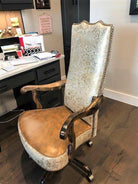 Custom upholstered Gold Acid Wash Cowhide Office Chair made in the USA - Blue Mountain Brands USA