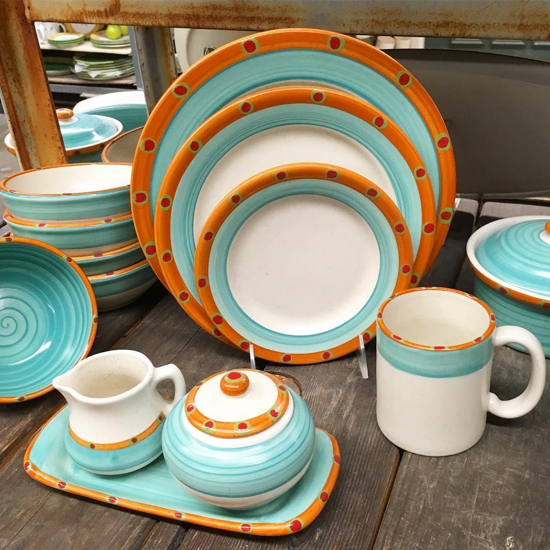 Hand painted Sedona Sky Dinnerware Collection. Made in the USA. Your Western Decor