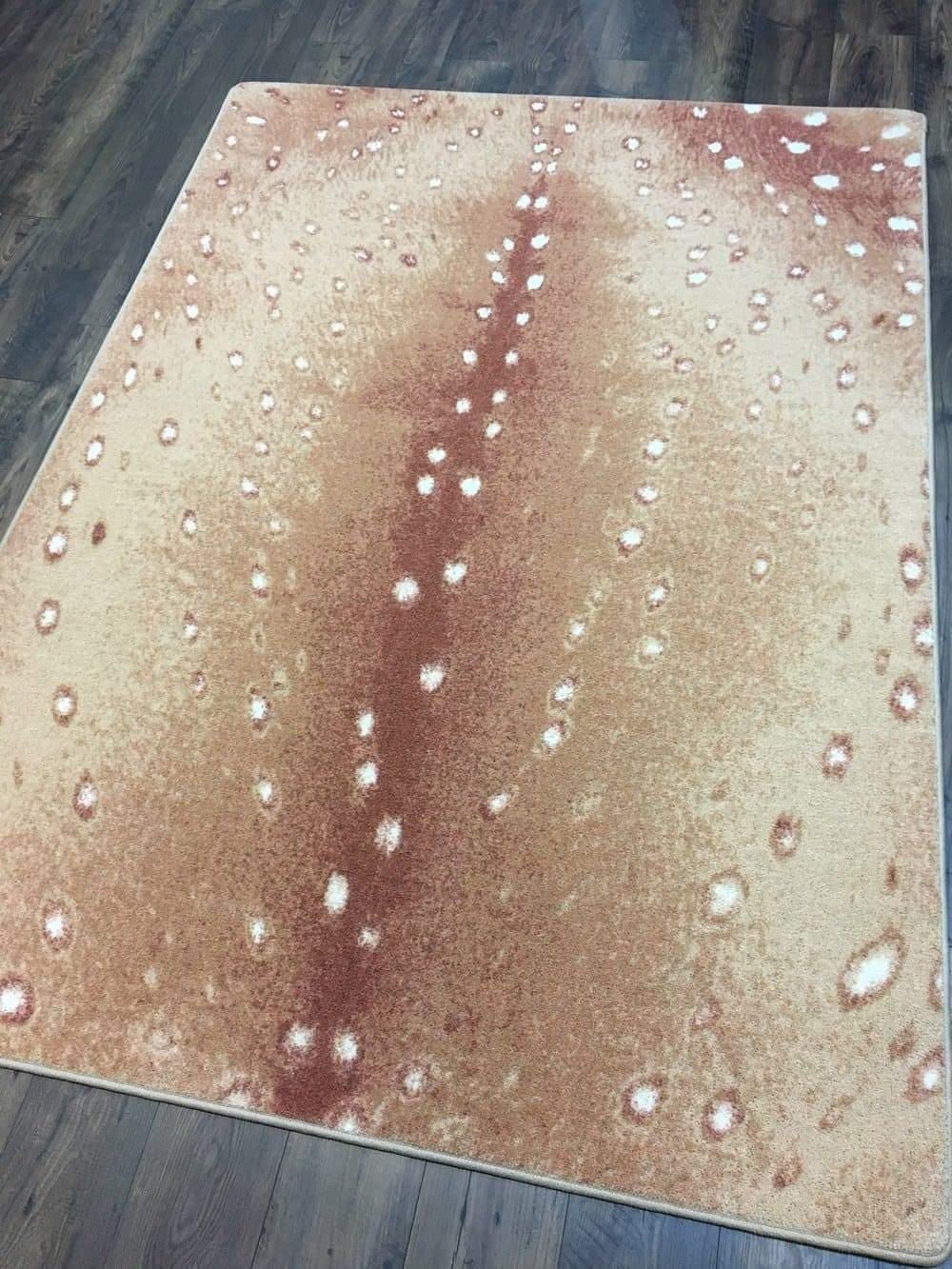 8' x 11' Blush toned axis hide print area rug - American made - Your Western Decor