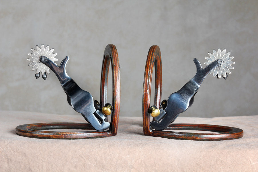 Spur and horseshoe iron bookends - Blue Mountain Brands USA