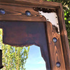 Steel State Western Mirror w/ Wood Frame - Your Western Decor, LLC