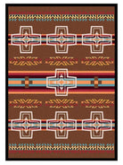 Sunset Canyon Southwestern Area Rug in browns, turquoise, salmon, red - Blue Mountain Brands USA