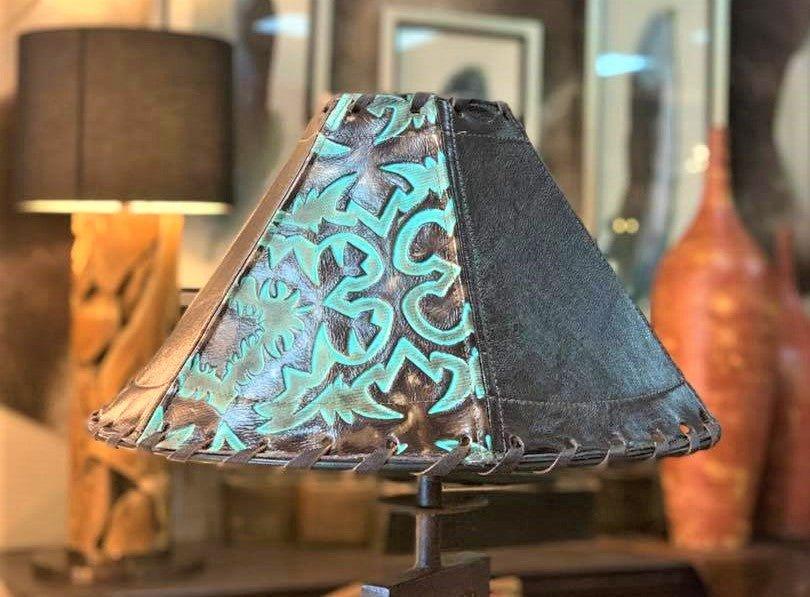 Your Western Decor Terrant Leather Lamp Shade - Thumbnail 3