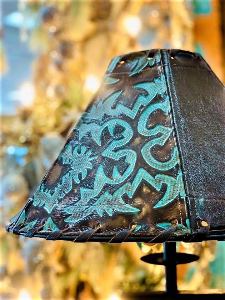 Your Western Decor Terrant Leather Lamp Shade - Thumbnail 2
