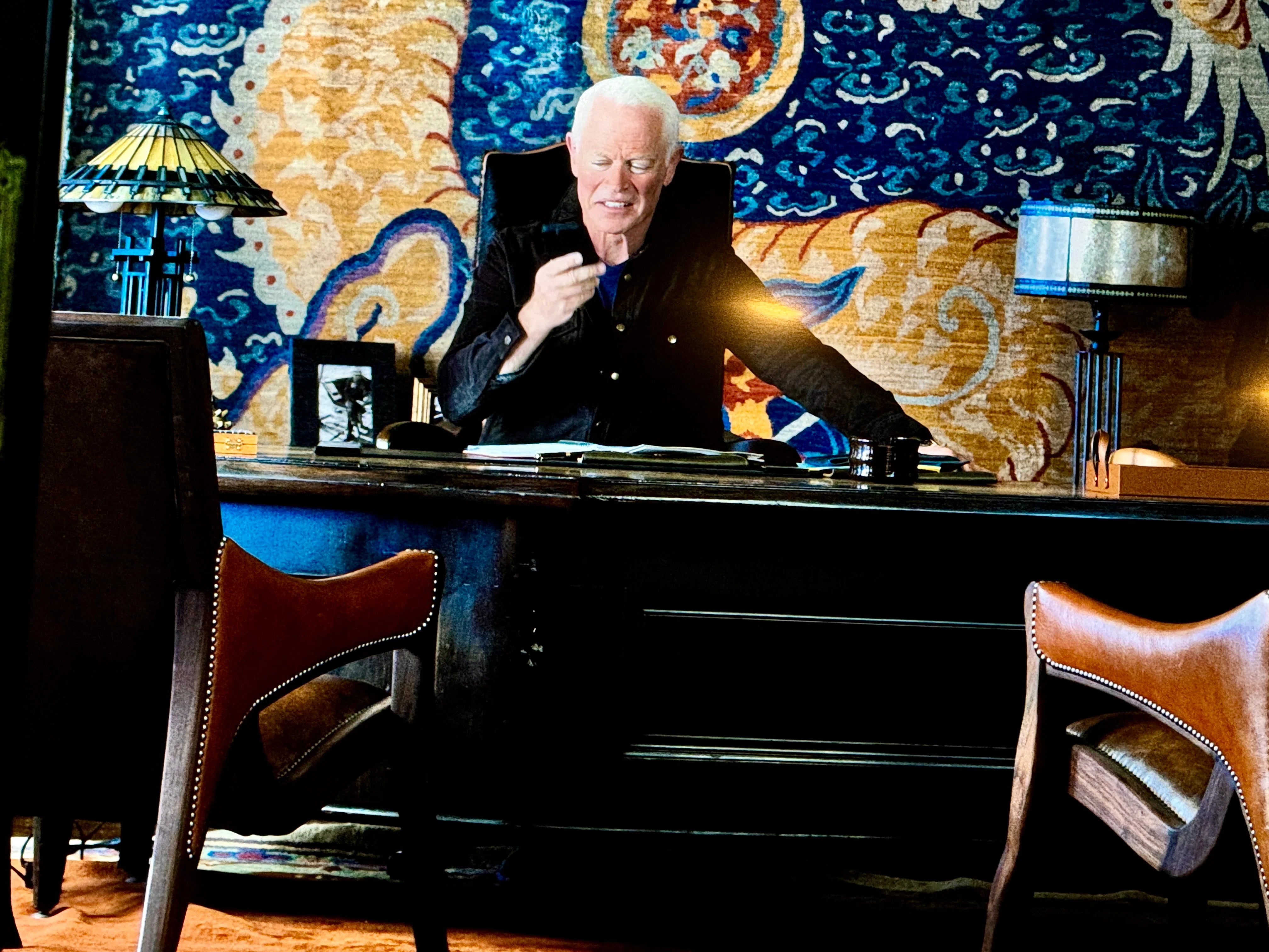 Thresher in Tulsa King office with Blue Mountain Brands USA American made furniture - Blue Mountain Brands USA