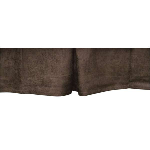 Dark smoke fabric bed skirt - Your Western Decor