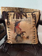 Vintage 1909 Sunday Magazine Leather Pillow handmade in the USA - Your Western Decor