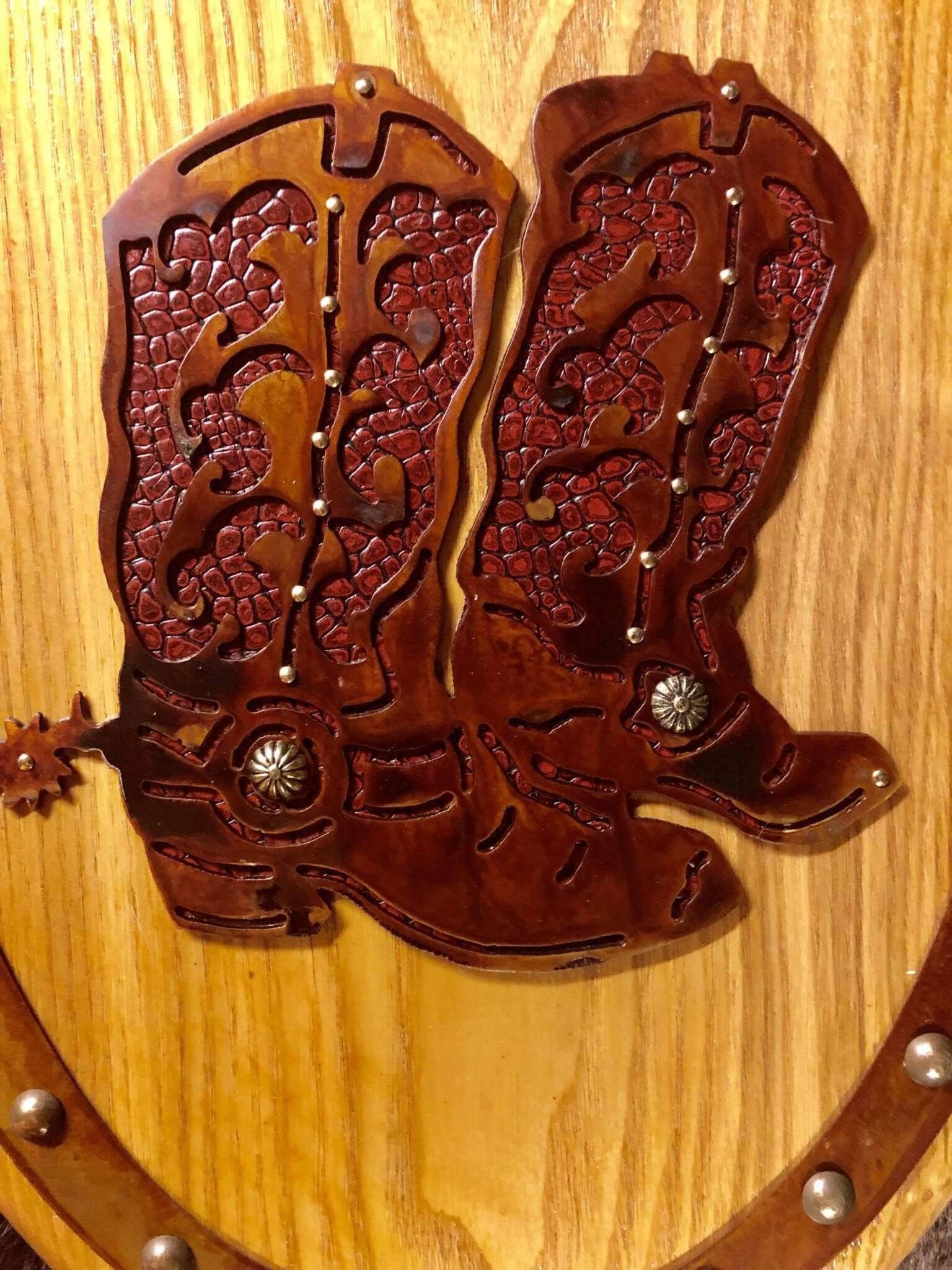 Cowboy boots and red leather western toilet seat - Western Bath Decor - Your Western Decor