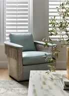 Custom and American made Western Elegance Leather Swivel Chair with Fringe - Blue Mountain Brands USA