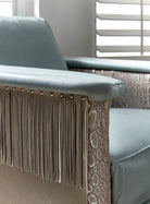 Custom and American made Western Elegance Leather Swivel Chair with Fringe detail - Blue Mountain Brands USA
